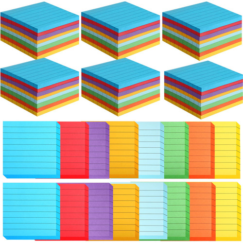 Paquete De 64 Notas Adhesivas Rayadas De 3 X 3, Notas Autoad