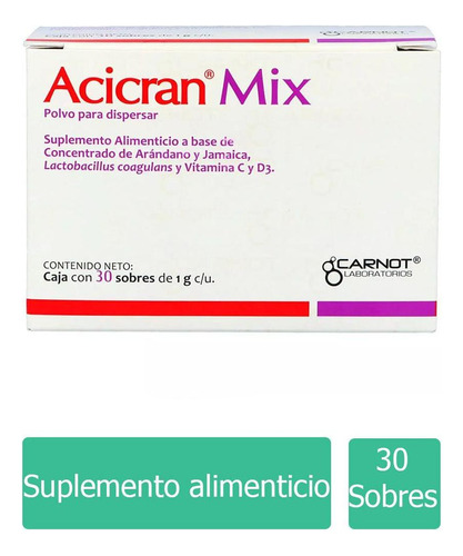 Acicran Mix Sobre Con Polvo Para Dispersar 30 Sobres De 1g