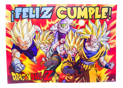 Afiche De Feliz Cumple Dragon Ball Z X1u - Cotillón Waf