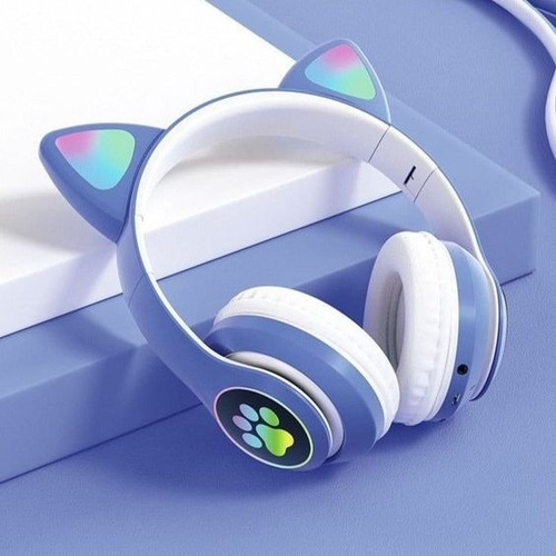 Auriculares Bluetooth para niños Kitten, LED, color violeta, luz blanca