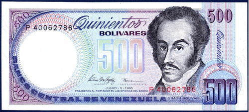 Billete De 500 Bolívares P8 Junio 5 1995 Bolívar Orquídea