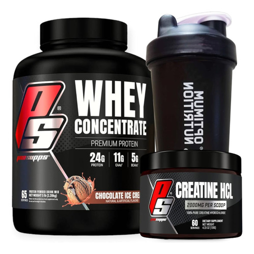 Pack Proteina Whey Chocolate + Creatinahcl+shaker-prosupps