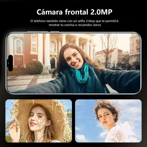 Teléfonos Inteligentes Android Baratos I15 Pro Max 6.3 Pulgadas Ram1gb Y Rom16gb Azul