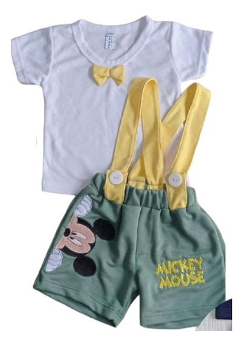 Conjunto Mickey Tirantas 6-12 Meses Bebe