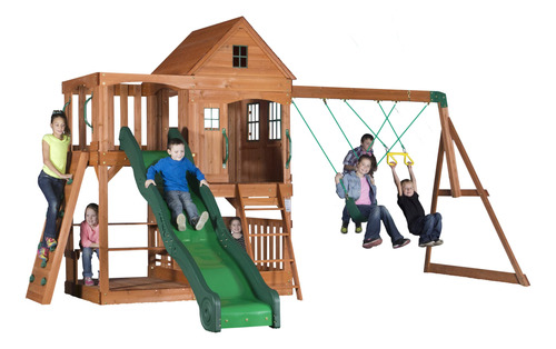 Backyard Discovery Hillcrest - Juego De Columpios De Madera 