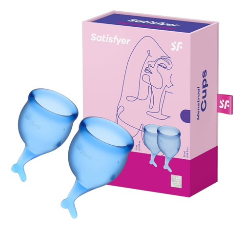 Satisfyer Set De 2 Copitas Menstruales Feel Secure Azul