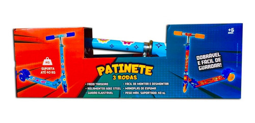 Patinete Infantil Starter Dobravel Azul 3 Rodas Toyng 46606