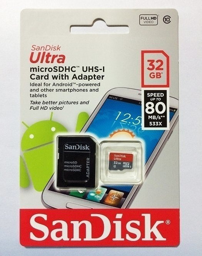 Tarjeta De Memoria Sandisk Ultra 32gb Clase 10 Micro Sd