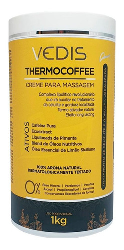 Creme Para Massagem Thermo Coffee Para Celulite Vedis 1kg