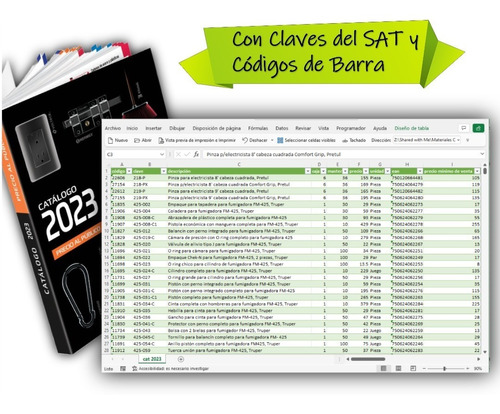 Base De Datos Truper 2023 Con Claves Sat Y Códigos De Barra