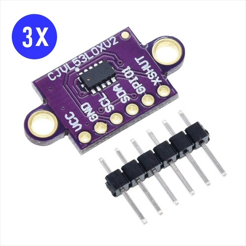 Pack 3 Modulo Vl53l0x Sensor Distancia Laser Vl53l0 Arduino