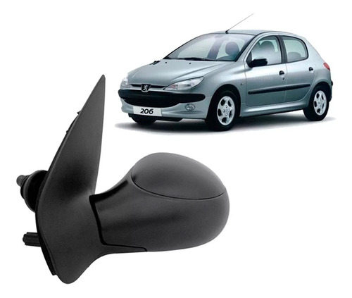 Espejo Derecho Negro Manual Peugeot 206 1998/2007