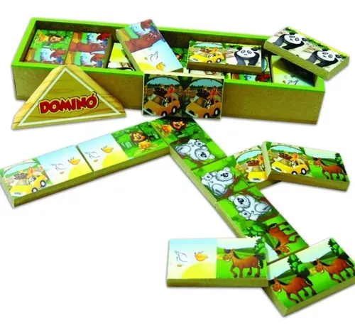 Jogo de domino infantil tatil textura simque