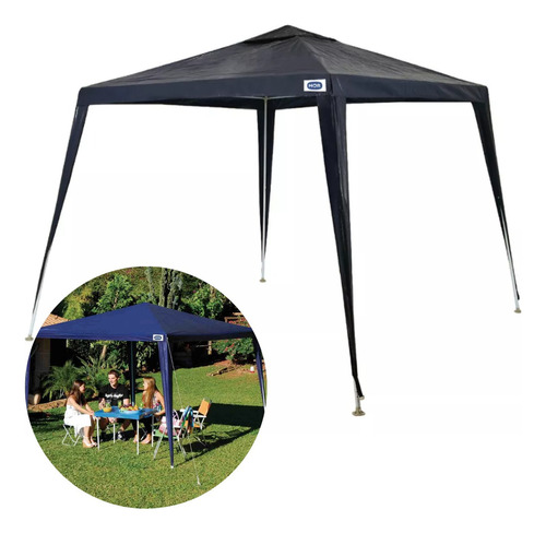 Tenda Gazebo De Praia 3x3 Tubular Jardim Azul Mor Barraca