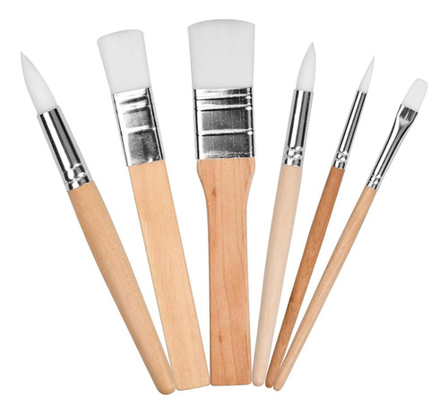 Set De Pintura De Madera, 6 Pinceles Para Pintura Acrílica