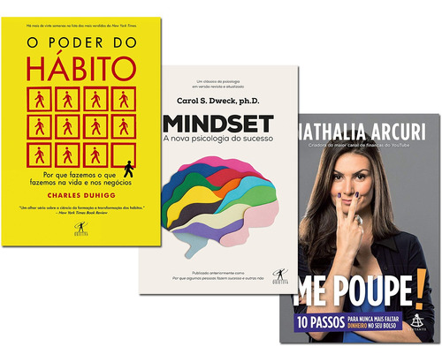 Kit Livros Me Poupe + Mindset + O Poder Do Hábito
