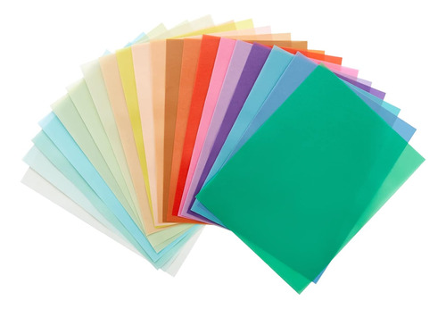 Papel Vitela De Color, 20 Colores, 100 Hojas De 8.5 X 11 Pul