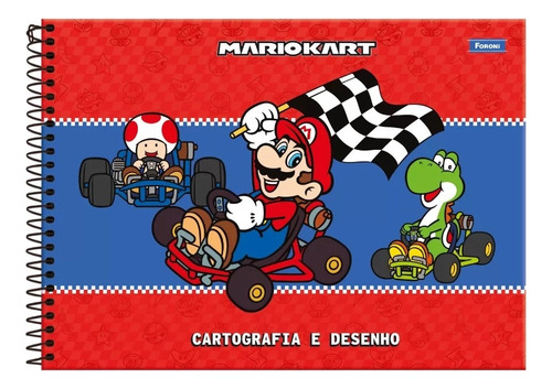 Caderno Cartografia E Desenho 80 Folhas Super Mario - Foroni