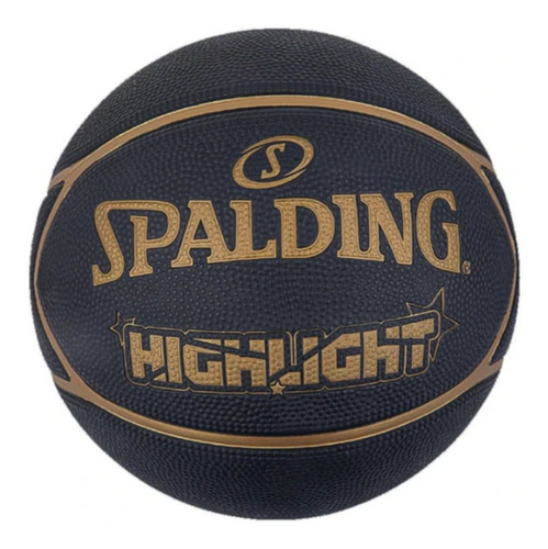 Balón Basketball Spalding Highlight #7 Negro Y Amarillo R99