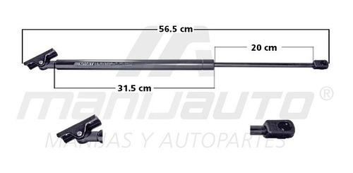 Amortiguador 5ta Puerta Jeep Cherokee 1997 - 2001 56.5cm Mnj