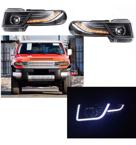 Faros Led Y Mascarrilla Para Toyota Fj Cruiser Bajo Pedido