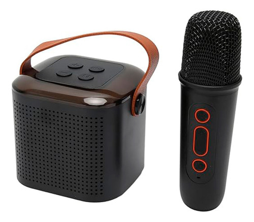 Mini Karaoke Portátil Bluetooth, Micrófono Con Altavoz Para Interior Y Exterior Color Negro