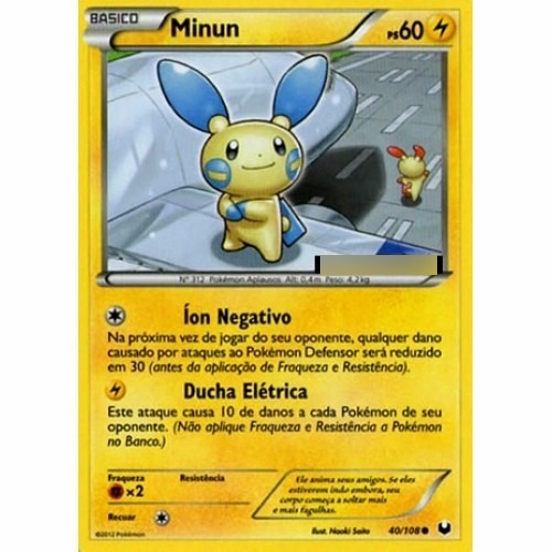 Minun - Pokémon Elétrico Comum - 40/108 - Pokemon Card Game