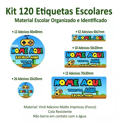 kit etiqueta escolar GAMES