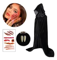 Comprar Manto De Halloween Para Adultos,accesorios De Maquillaje,capa Larga Con Capucha Tipo Túnica Para Adulto Halloween,disfraz Cosplay Capa Con Capucha Cap
