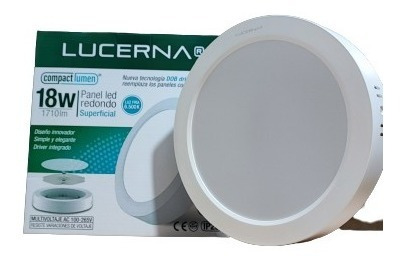 Panel Led Superficial Lucerna 18w 8 Pulgadas Luz Calida