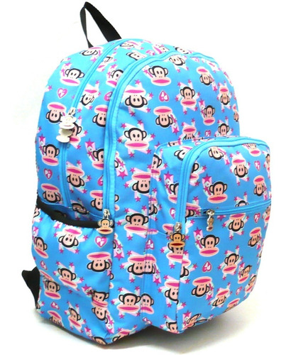 Mochila Juvenil Paul Frank 2 Compartimentos 18t01 Costas G