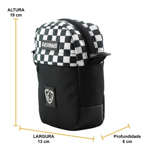Imagem 10 de 10 de Bolsa Pochet Necessaire Shoulder Bag Everbags Combate Xadrez