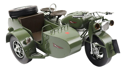 Modelo En Miniatura Triciclo Motocicleta Modelo Verde