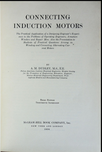 Connecting Induction Motors. A. M. Dudley. Año 1936. 49n 562