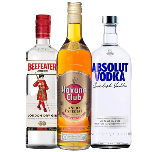 Ron Havana Club Añejo Esp + Gin Beefeater + Vodka Absolut