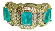 Comprar Anillo Triple Turmalina Indigolita Topacios Blancos Sin Fin