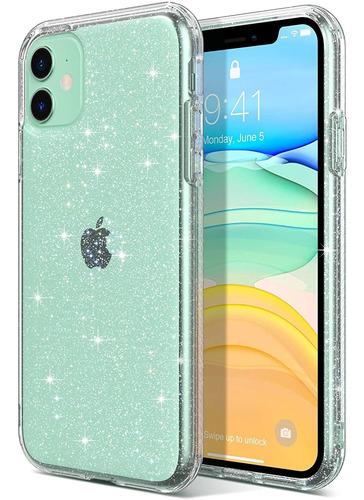 Funda Transparente Con Brillos Para iPhone 11 6.1 Inch 2019