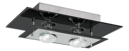 Lustre Luminária Plafon Ideal Para Sala Quarto Cozinha Para 02 Lâmpadas Cor Vidros Brancos 110V/220V - 40cm x 25cm