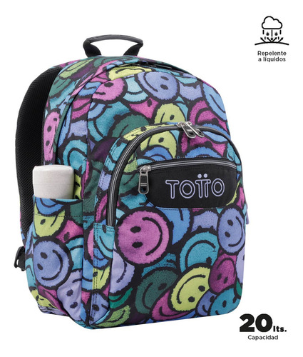 Mochila Unisex Acuarela Totto Color Morado/Azul