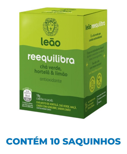 Chá Leão Reequilibra Com Chá Verde, Hortelã E Limão