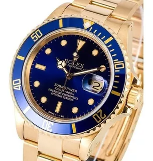 Reloj Rolex Submariner Date Hombre Dorado/azul