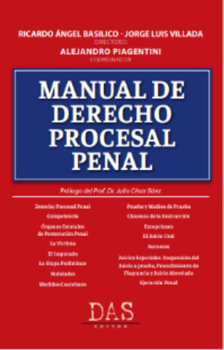 Basilico Manual De Derecho Procesal Penal Novedad 2021
