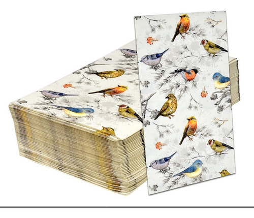 Imagen 2 de 3 de Servilleta Decoupage Rectangular Pájaros En Ramas
