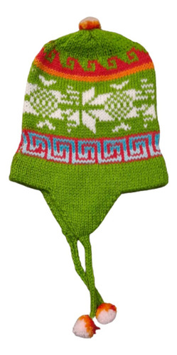 Imagen 3 de 10 de Gorro Coya Chullo Lana De Alpaca Niños Andino De 1 A 2 Años
