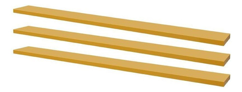 Kit 3 Prateleiras 100 X 20cm Amarela Suporte Invisível Cor Amarelo