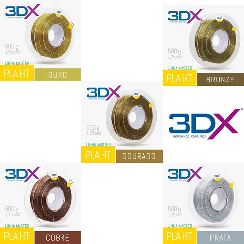 Imagem 7 de 10 de Filamento Pla Ht 1,75 Mm 500g - Cores Metais