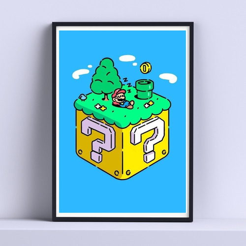 Cuadro Mario Bros Skyland 30x40cm Deco Listo P Colgar