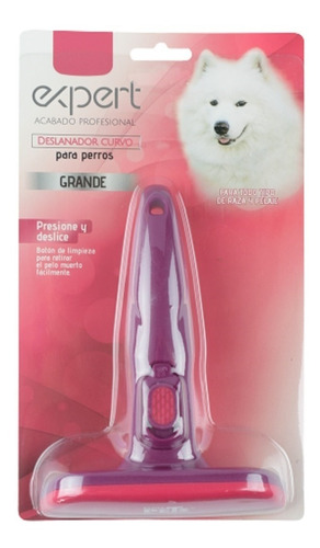 Deslanador Curvo Grande Acero Ergonómico P/ Perro Fancy Pets