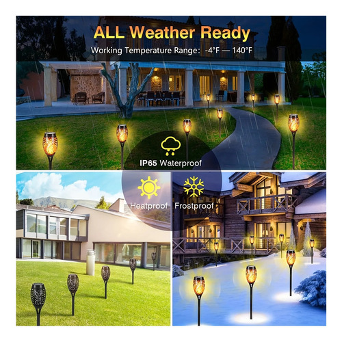 Luz De Llama Solar De 12led For Exteriores, Antorchas