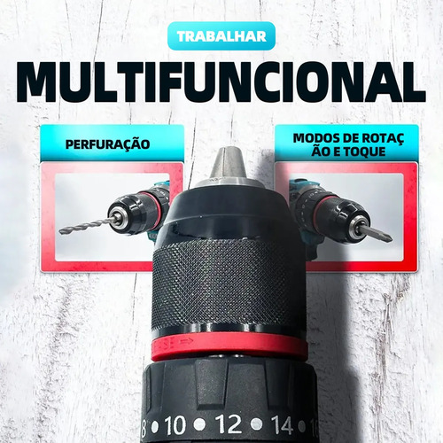 Parafusadeira Furadeira 2 Bateria 21v Bivolt S/escova Top